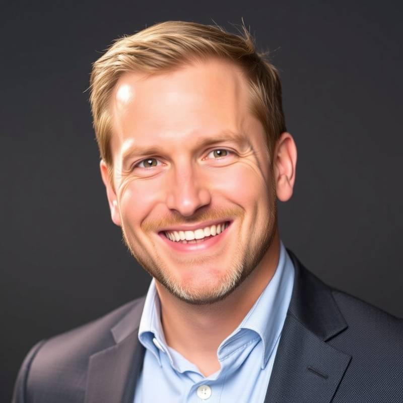 Headshot of David Brown, the Digital Marketing Manager at Nova Design Studio, looking enthusiastic and knowledgeable.