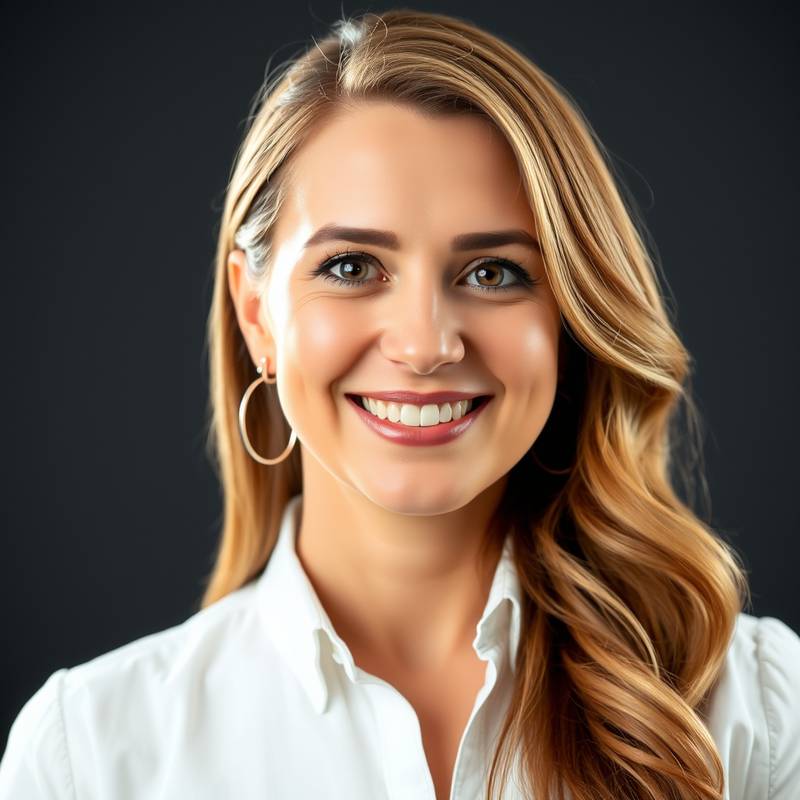 Headshot of Elena Petrova, the founder and CEO of Nova Design Studio, smiling confidently.