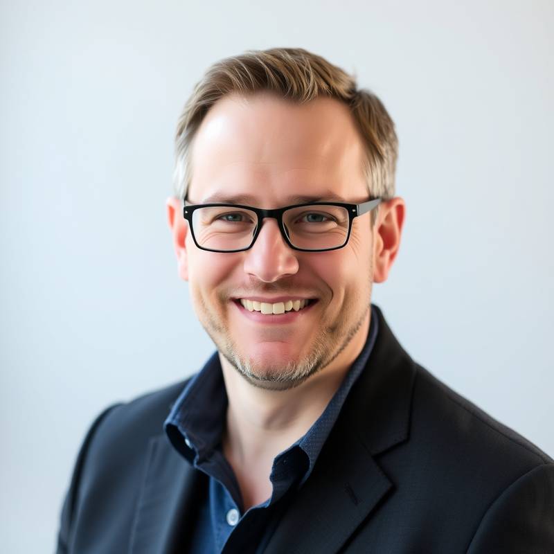 Headshot of Mark Smith, the Creative Director of Nova Design Studio, with a friendly and approachable expression.