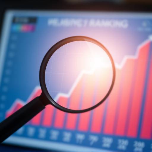 SEO icon: a magnifying glass over a website ranking graph, showing improved search engine visibility.